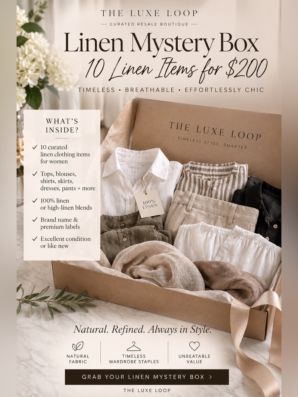 Linen mystery box 10 pieces